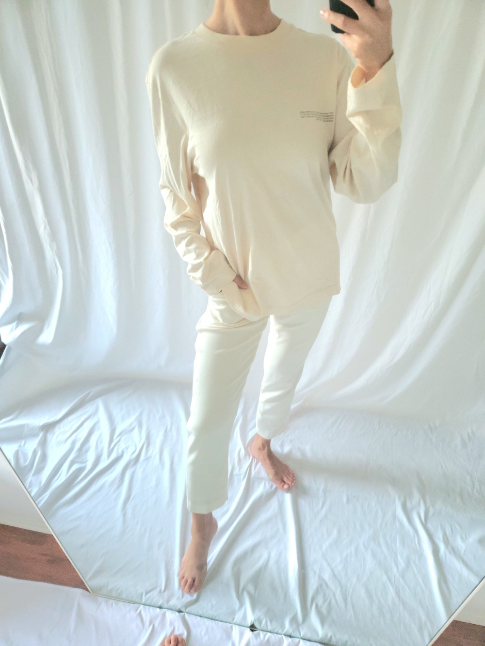 Pangaia Cream Long Sleeve Tee